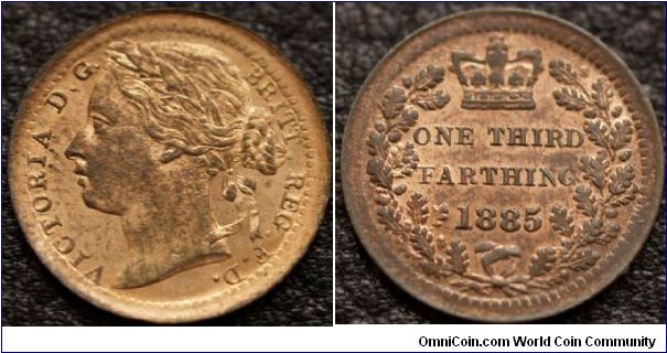 VICTORIA
THIRD-FARTHING
(1/12th of a Penny)

Plenty of lusture.

For use in Malta.

S3960