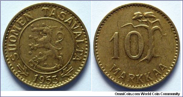 10 markkaa.
1953