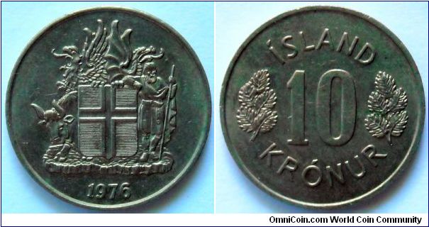 10 kronur.
1976