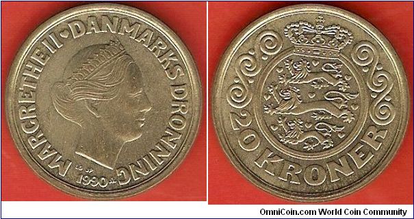 20 kroner
Margrethe II
aluminum-bronze