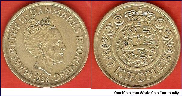 20 kroner
Margrethe II
aluminum-bronze