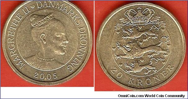 20 kroner
Margrethe II
aluminum-bronze