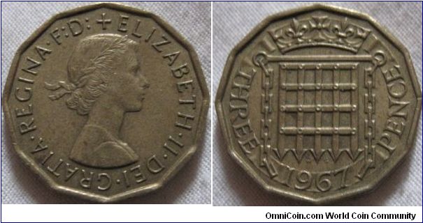 3D 1967 bright coin EF grade
