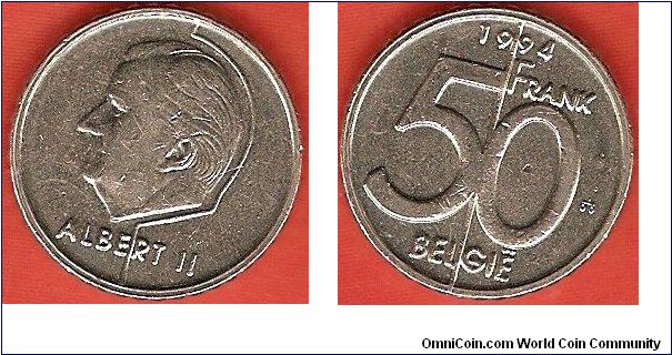 50 francs
King Albert II
Dutch legends
nickel
designer: Keustermans
