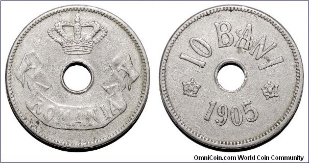 ROMANIA (KINGDOM)~10 Bani 1905.