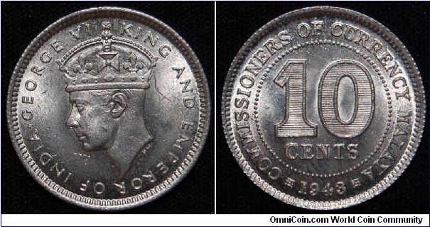 2.7100 gram, 0.5000 Silver 0.0436 oz. ASW. Obv: Crowned head of King George VI Rev: Value within beaded circle Mintage: 5,000,000. Choice Uncirculated with very minor bag marks. Around MS63.