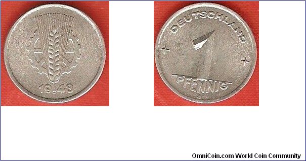 German Democratic Republic (East Germany)
1 pfennig
aluminum