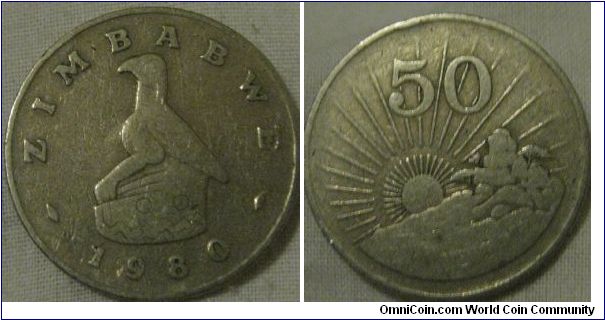 50 cents from zimbabwe, seen heavy circulation