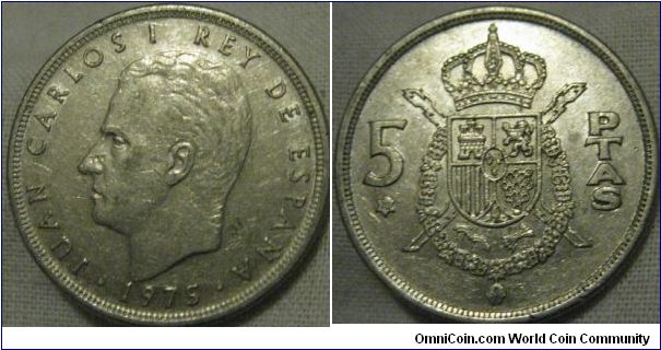 5 pesetas EF grade from 1978