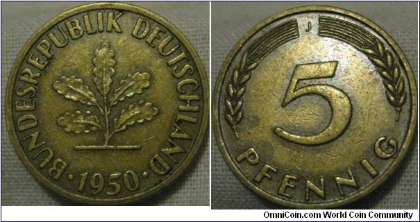 1950 j 5 pfennig