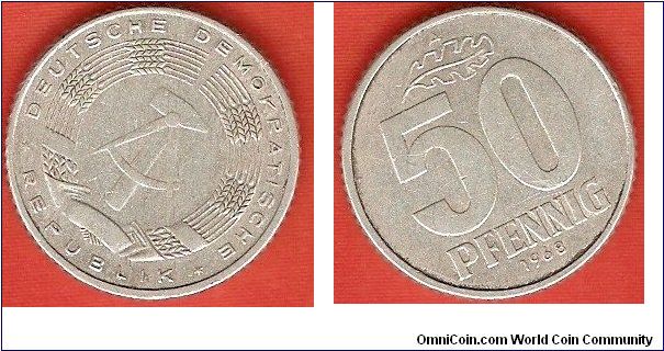 German Democratic Republic
50 pfennig
aluminum