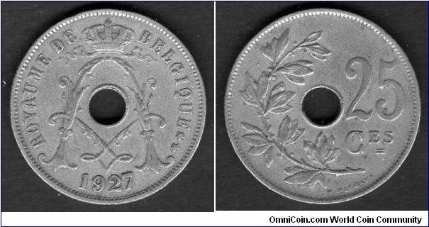 25 Centimes__

km# 68.1__

Belgique__

1913-1929
