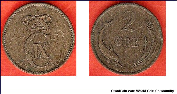 2 ore
C IX initials of king Christian IX
bronze