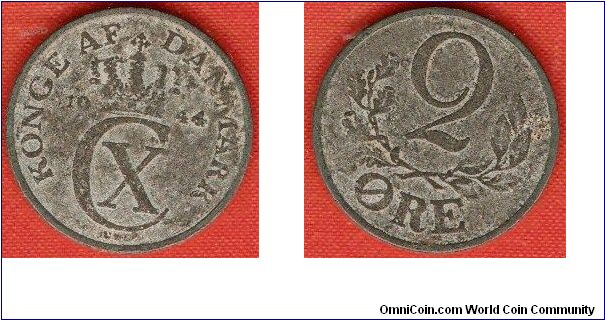 2 ore
C X initials of king Christian X
zinc