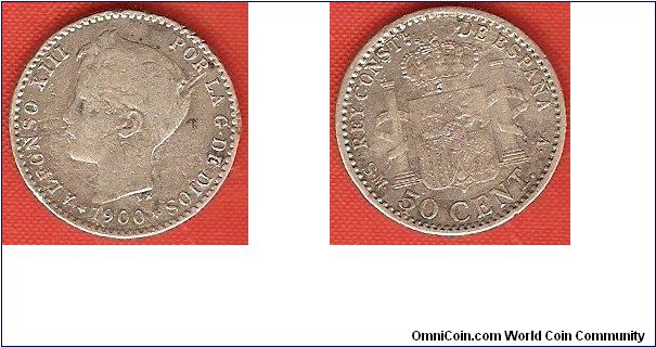 50 centimos
Alfonso XIII, by the grace of God, Constitutional King of Spain
Child head
0.835 silver