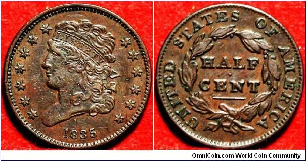 1835 Classic head 1/2C.