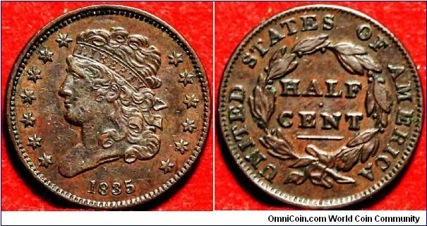 1835 Classic head 1/2C.