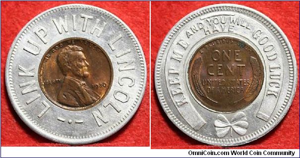Encased 1930-P Wheat Cent Link Up With Lincoln.