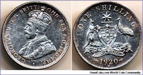 George V Shilling 1920.