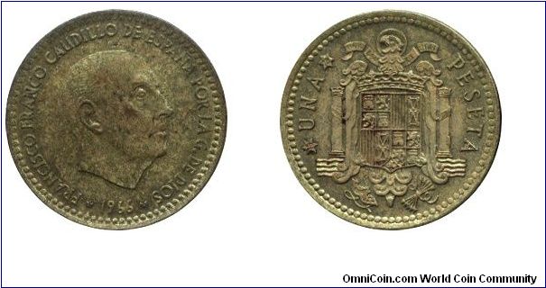 Spain, 1 peseta, 1975, Al-Bronze, Franco.                                                                                                                                                                                                                                                                                                                                                                                                                                                                           
