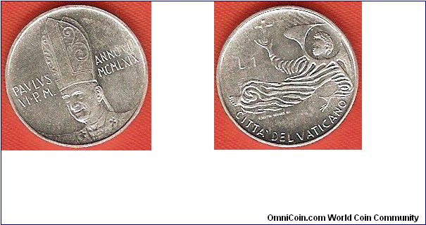 1 lira
Paulus VI Anno VII
stylized angel
aluminum
mintage 100,000