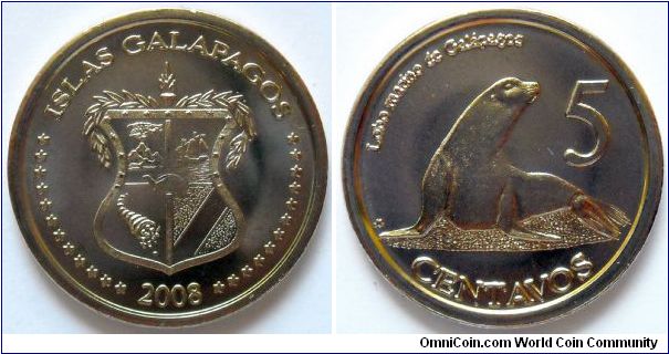 5 centavos.
2008, Galapagos Islands