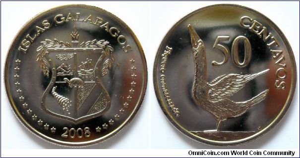 50 centavos.
2008, Galapagos Islands