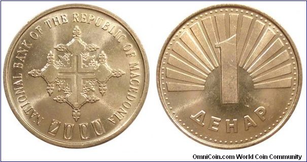 2000 1 Denar Mule - Obverse KM 9 Reverse KM 2