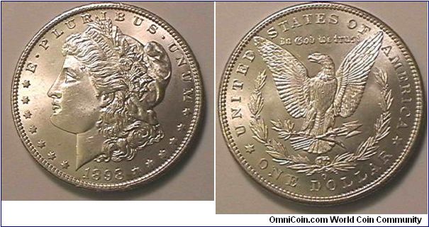 1898-O Morgan Silver Dollar, .900 silver, .7736 oz ASW