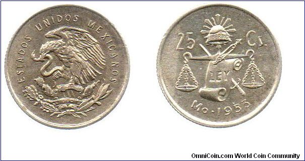 1953 25 centavos