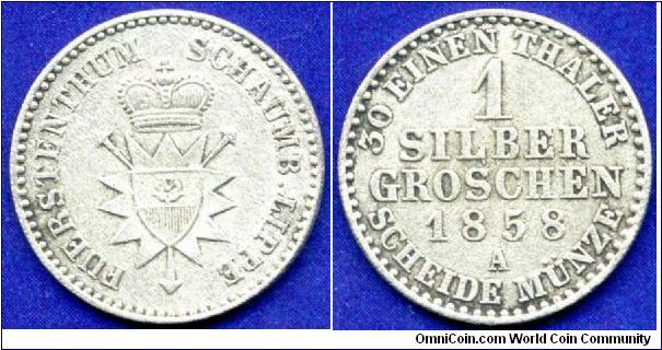 1 silber groschen (1/30 Thaler).
Schamburg-Lippe.
Georg Wilhelm (1787-1860).
Mintage 210,000 units.


Ag220f. 2,19gr.