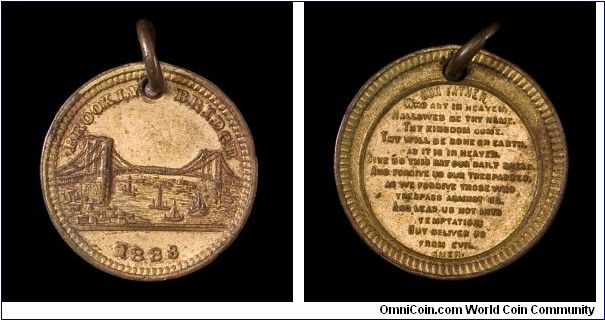Geirge Soley Brooklyn Bridge / Lord's Prayer medal.
