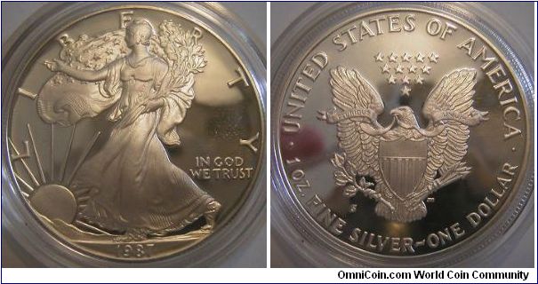 1987-S proof American Silver Eagle - USA