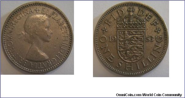 1953 English reverse shilling - Great Britain
