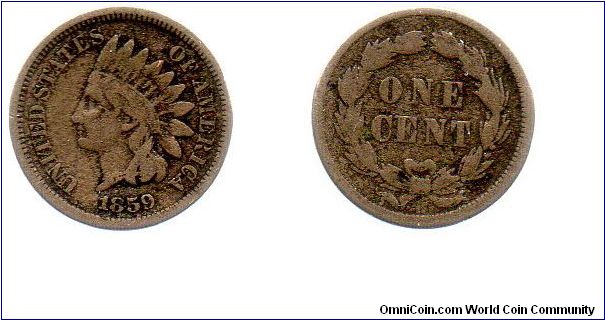 1859 Indian head cent