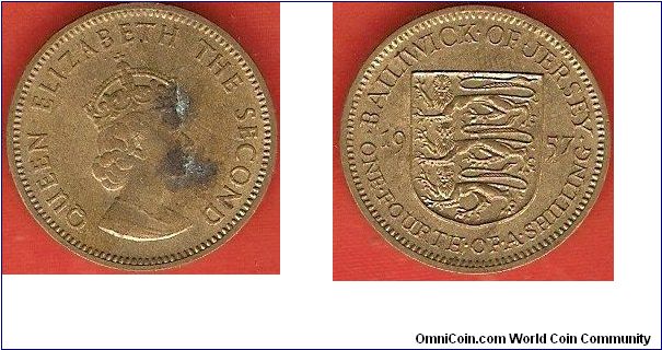 1/4 shilling
Elizabeth II by Cecil Thomas
nickel-brass
some ugly spots on obverse