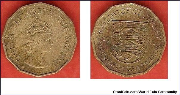 1/4 shilling
Elizabeth II by Cecil Thomas
nickel-brass
12-sided coin
