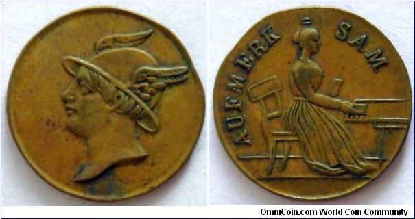 Nice Game Token.
Mercury's head on obverse. Germany. I think its about 1920-1930