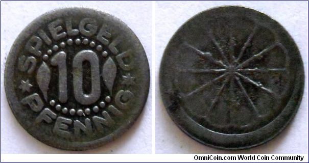 Spielgeld.
10 pfennig-token.