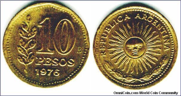 Golden Sun & Rays, 10pesos
25.5mm diameter