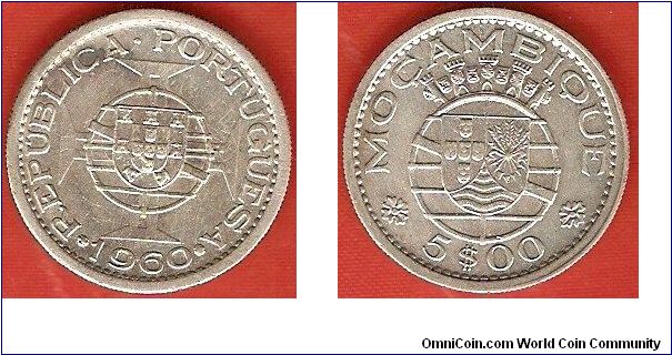 Portuguese Colony
5 escudos
0.650 silver