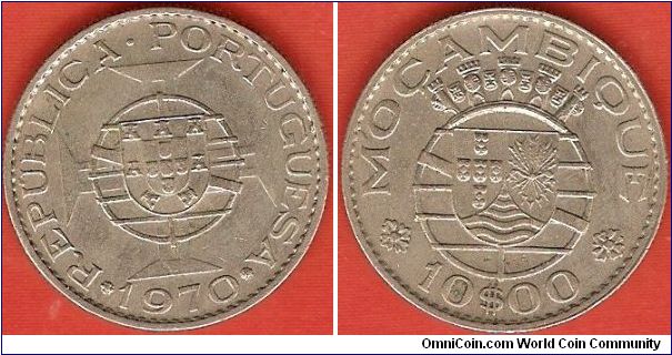 Portuguese Colony
10 escudos
copper-nickel