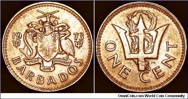 Barbados - 1 Cent - 1973 - Weight 3 gr - Bronze - Size 19 mm - Designer / Philip Nathan - Mintage 5 000 000 - Edge : Plain - Reference KM# 10 (1973-91)