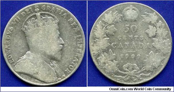50 cents.
Edward VII (1901-1910).
Mintage 302,118 units.


Ag925f. 11,62gr.