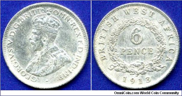 6 pence.
George V (1910-1936).
'H'- Heaton mint, Birmingham.
Mintage 400,000 units.


Ag925f. 2,82gr.