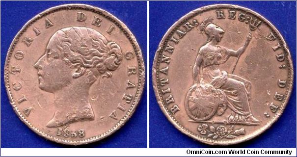 Half penny.
Victoria (1837-1901) Queen.


Cu.