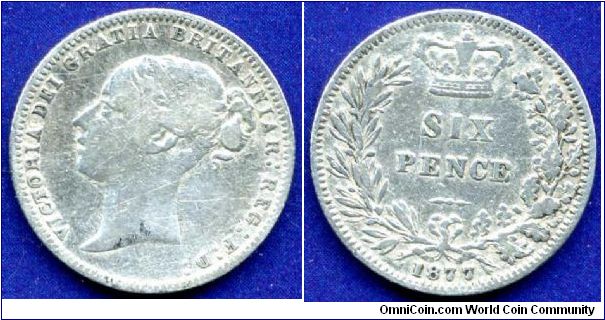 6 pence.
Victoria (1837-1901) Queen.
Mintage 4,066,000 units.


Ag925f. 3,01gr.