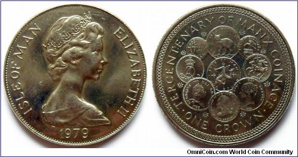 1 crown.
1979, Tercentenary of Manx Coinage