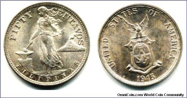 US-Philippines
silver coin
50centavos
27.5mm diameter