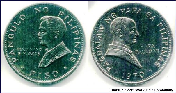 1970 Philippine Crown sized
One peso
38.3mm diameter